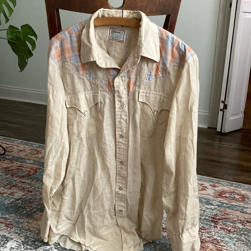 H Bar C Vintage Western Shirt Beige